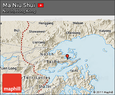 Shaded Relief 3D Map of Ma Niu Shui