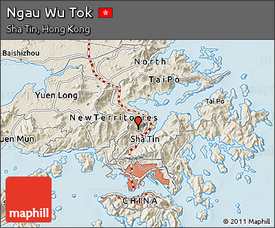 Shaded Relief 3D Map of Ngau Wu Tok