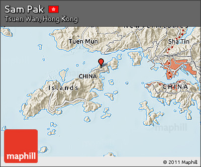 Shaded Relief 3D Map of Sam Pak