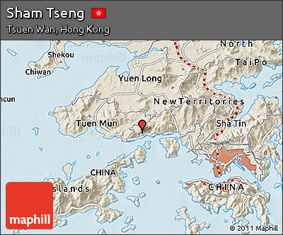 Shaded Relief 3D Map of Sham Tseng