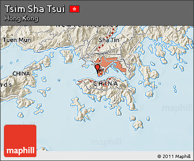 Shaded Relief 3D Map of Tsim Sha Tsui