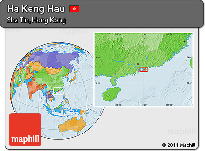 Political Location Map of Ha Keng Hau