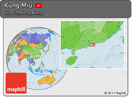 Political Location Map of Kung Miu