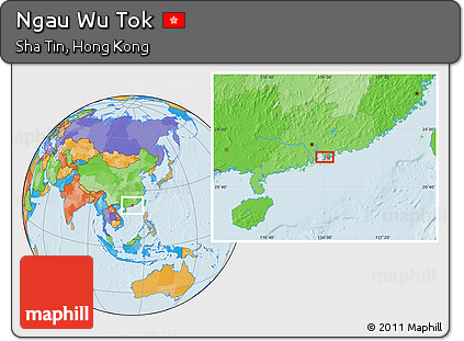 Political Location Map of Ngau Wu Tok