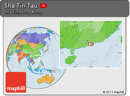 Political Location Map of Sha Tin Tau