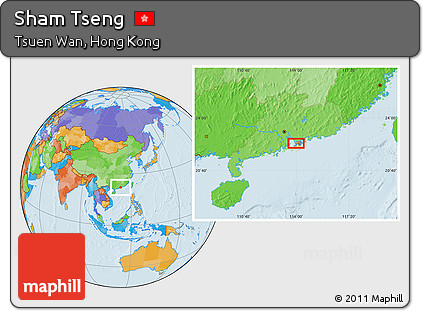 Political Location Map of Sham Tseng