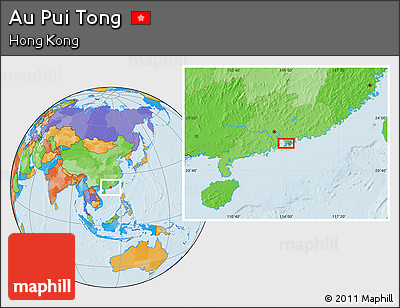 Political Location Map of Au Pui Tong