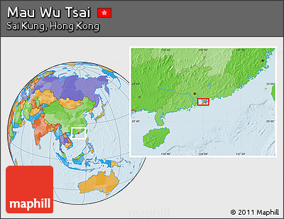 Political Location Map of Mau Wu Tsai