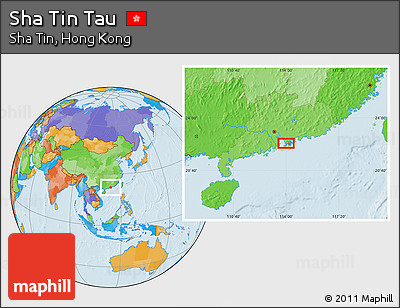 Political Location Map of Sha Tin Tau