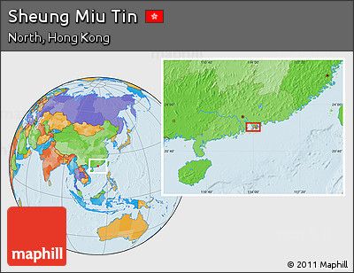 Political Location Map of Sheung Miu Tin