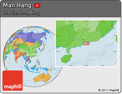 Political Location Map of Man Hang