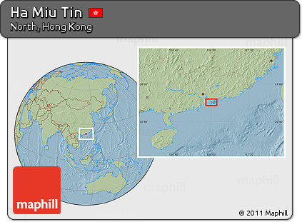 Savanna Style Location Map of Ha Miu Tin, hill shading