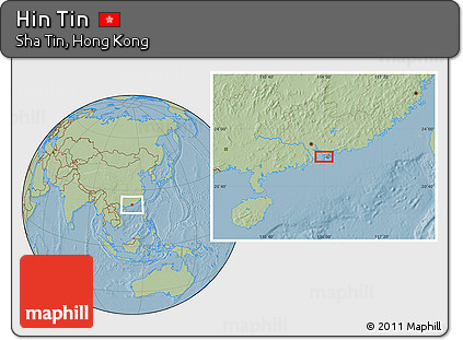 Savanna Style Location Map of Hin Tin, hill shading