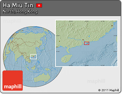 Savanna Style Location Map of Ha Miu Tin, hill shading