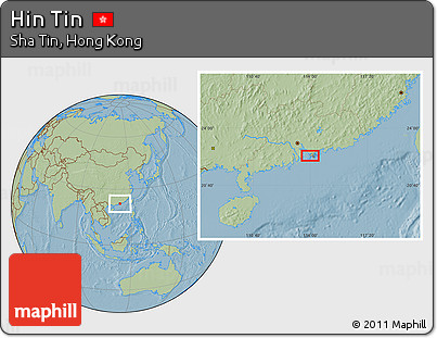 Savanna Style Location Map of Hin Tin, hill shading