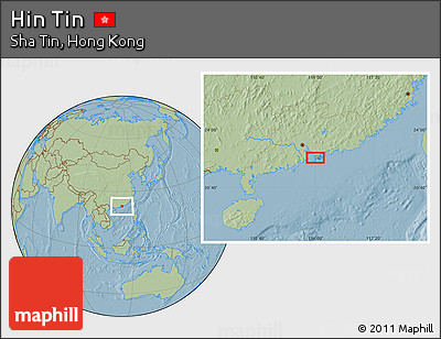 Savanna Style Location Map of Hin Tin, hill shading