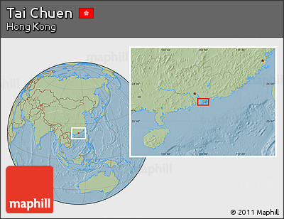 Savanna Style Location Map of Tai Chuen, hill shading