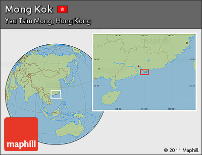 Savanna Style Location Map of Mong Kok