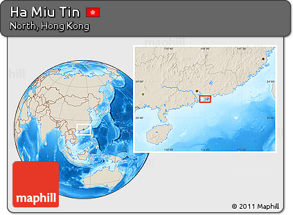Shaded Relief Location Map of Ha Miu Tin