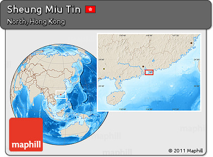 Shaded Relief Location Map of Sheung Miu Tin