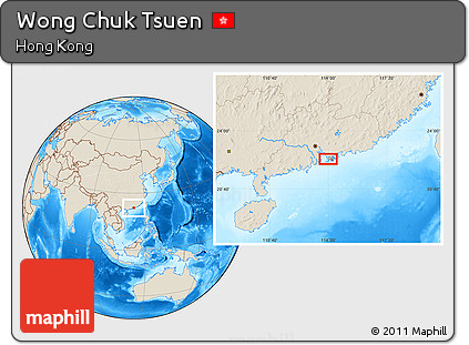 Shaded Relief Location Map of Wong Chuk Tsuen