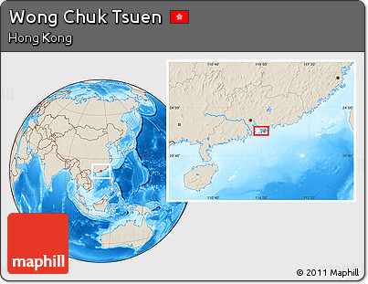 Shaded Relief Location Map of Wong Chuk Tsuen