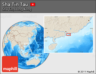 Shaded Relief Location Map of Sha Tin Tau
