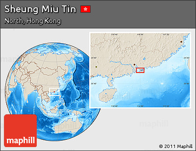 Shaded Relief Location Map of Sheung Miu Tin