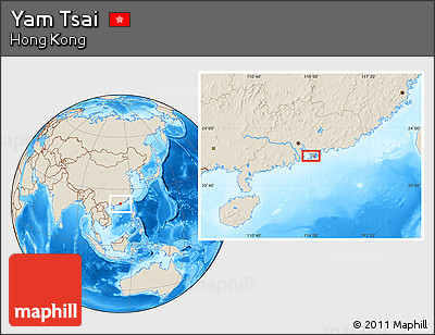 Shaded Relief Location Map of Yam Tsai