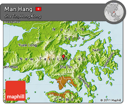 Physical Map of Man Hang