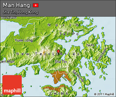 Physical Map of Man Hang