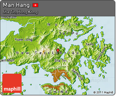 Physical Map of Man Hang