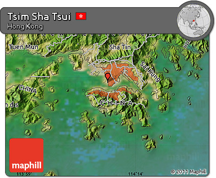 Satellite Map of Tsim Sha Tsui