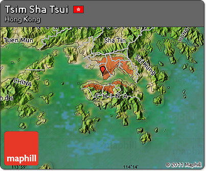 Satellite Map of Tsim Sha Tsui