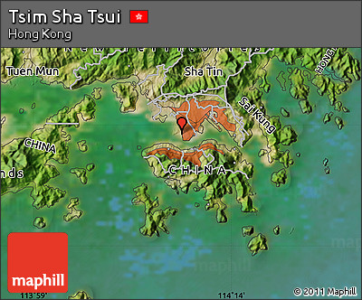Satellite Map of Tsim Sha Tsui