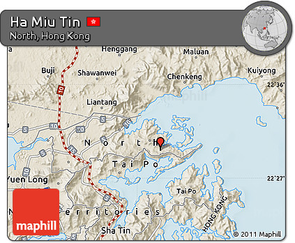 Shaded Relief Map of Ha Miu Tin
