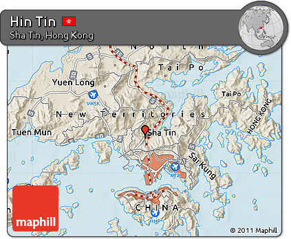 Shaded Relief Map of Hin Tin