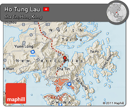 Shaded Relief Map of Ho Tung Lau
