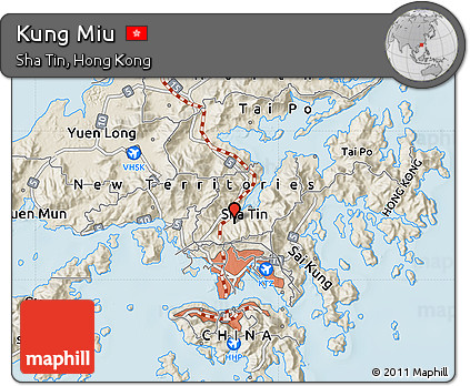 Shaded Relief Map of Kung Miu