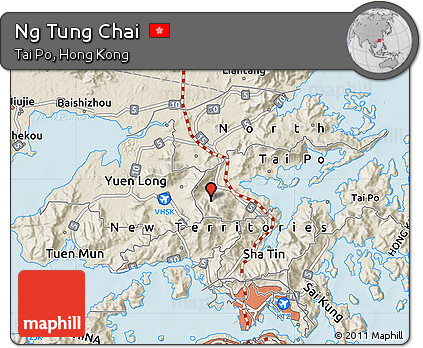 Shaded Relief Map of Ng Tung Chai