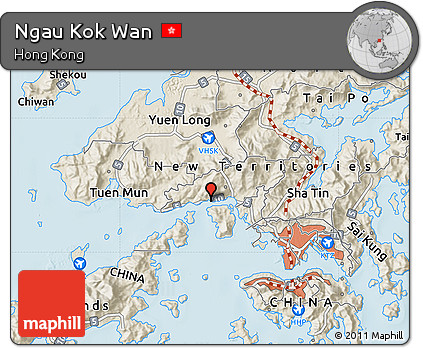 Shaded Relief Map of Ngau Kok Wan