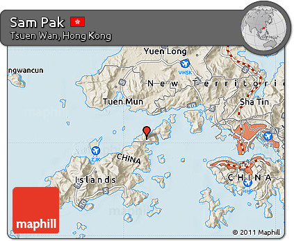 Shaded Relief Map of Sam Pak