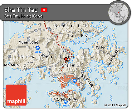 Shaded Relief Map of Sha Tin Tau