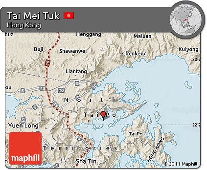 Shaded Relief Map of Tai Mei Tuk