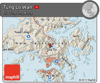 Shaded Relief Map of Tung Lo Wan