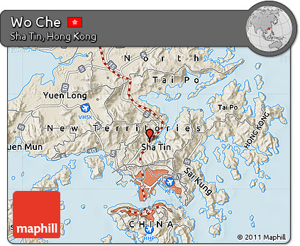 Shaded Relief Map of Wo Che