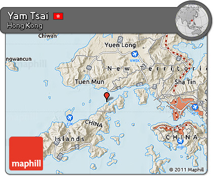 Shaded Relief Map of Yam Tsai