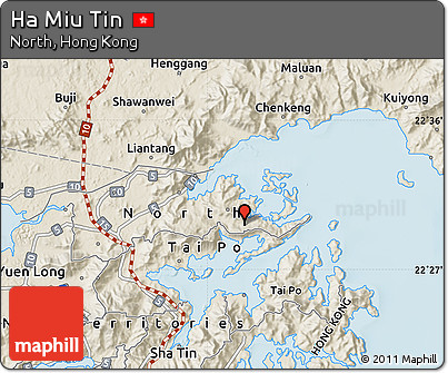 Shaded Relief Map of Ha Miu Tin