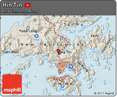 Shaded Relief Map of Hin Tin
