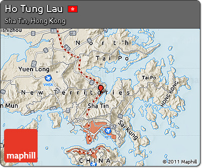 Shaded Relief Map of Ho Tung Lau